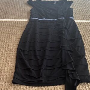 Elegant Black Ruffled Dress